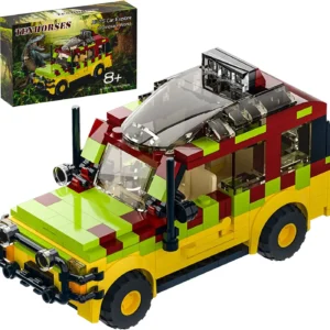 Jurassic Tour Vehicle Building Toys Set